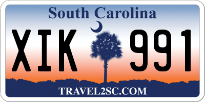 SC license plate XIK991