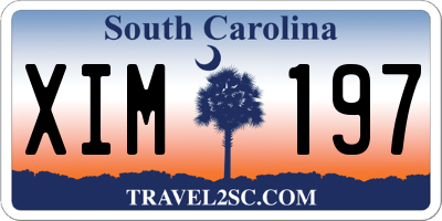 SC license plate XIM197
