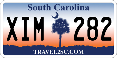 SC license plate XIM282