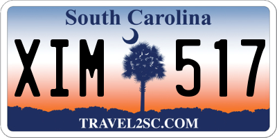 SC license plate XIM517