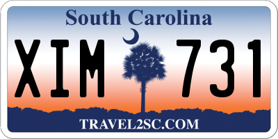 SC license plate XIM731