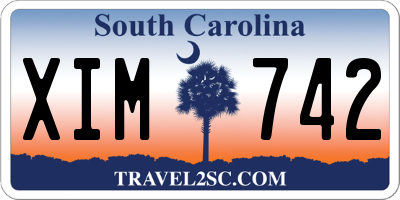 SC license plate XIM742