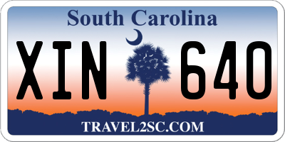 SC license plate XIN640