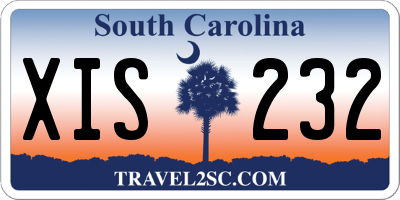 SC license plate XIS232