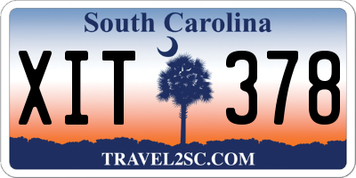 SC license plate XIT378