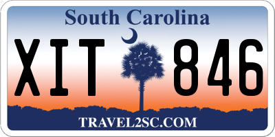 SC license plate XIT846
