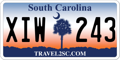 SC license plate XIW243