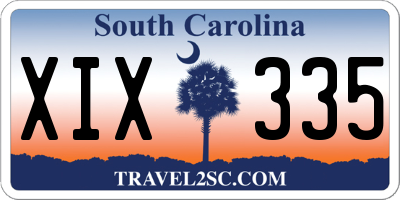 SC license plate XIX335