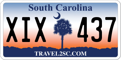 SC license plate XIX437