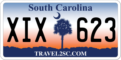 SC license plate XIX623
