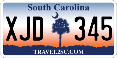 SC license plate XJD345