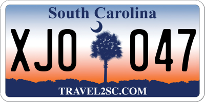 SC license plate XJO047