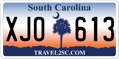 SC license plate XJO613