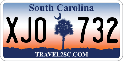 SC license plate XJO732