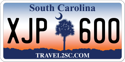 SC license plate XJP600