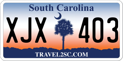SC license plate XJX403
