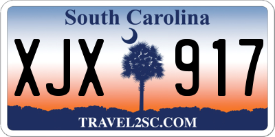 SC license plate XJX917