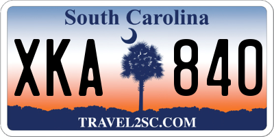 SC license plate XKA840
