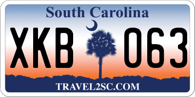 SC license plate XKB063