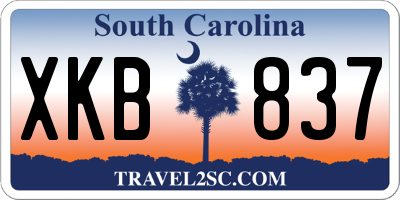 SC license plate XKB837