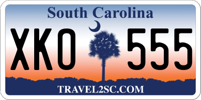 SC license plate XKO555