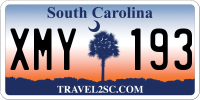 SC license plate XMY193