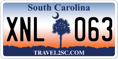SC license plate XNL063