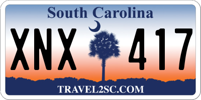 SC license plate XNX417