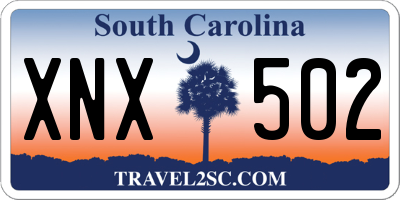 SC license plate XNX502