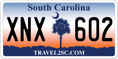 SC license plate XNX602