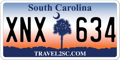 SC license plate XNX634