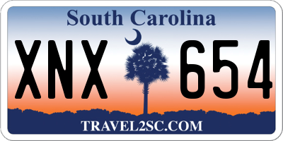 SC license plate XNX654