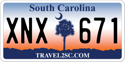SC license plate XNX671