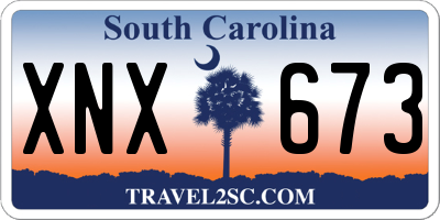SC license plate XNX673