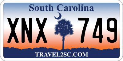 SC license plate XNX749