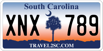 SC license plate XNX789