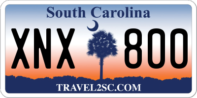 SC license plate XNX800