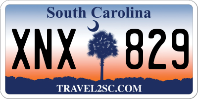 SC license plate XNX829