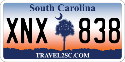SC license plate XNX838