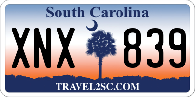 SC license plate XNX839