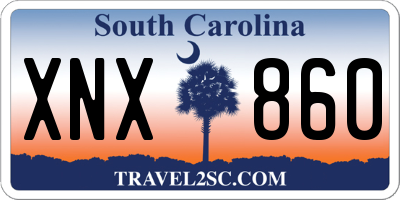SC license plate XNX860