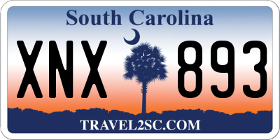SC license plate XNX893