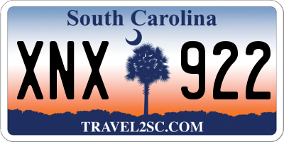 SC license plate XNX922