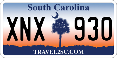 SC license plate XNX930
