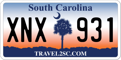 SC license plate XNX931