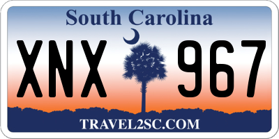 SC license plate XNX967