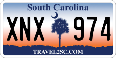 SC license plate XNX974