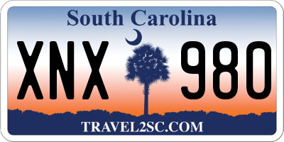 SC license plate XNX980