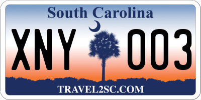 SC license plate XNY003