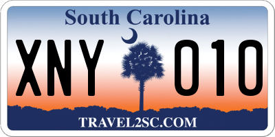 SC license plate XNY010